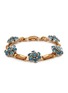 Main View - Click To Enlarge - LANE CRAWFORD VINTAGE ACCESSORIES - Barclay Gold Tone Blue Diamante Flower Motif Bracelet