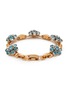 Figure View - Click To Enlarge - LANE CRAWFORD VINTAGE ACCESSORIES - Barclay Gold Tone Blue Diamante Flower Motif Bracelet