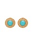 LANE CRAWFORD VINTAGE ACCESSORIES Monet Gold Tone Paul Faux Turquoise Clip On Earrings