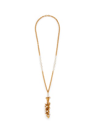 Main View - Click To Enlarge - LANE CRAWFORD VINTAGE ACCESSORIES - Napier Gold Tone Faux Pearl Chain Necklace