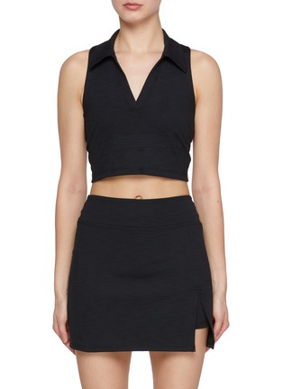 Main View - Click To Enlarge - BEYOND YOGA - Heather Rib Prep Copped Tank Top
