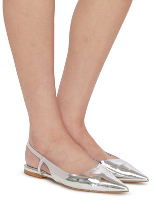 Figure View - Click To Enlarge - EQUIL - Ginza Metallic Leather Slingback Flats