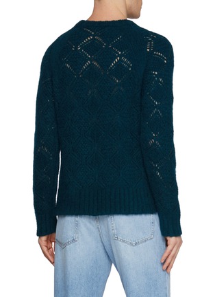 Back View - Click To Enlarge - PIACENZA 1733 - Lozenge Knit Baby Alpaca Blend Sweater