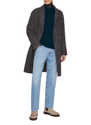 Figure View - Click To Enlarge - PIACENZA 1733 - Lozenge Knit Baby Alpaca Blend Sweater