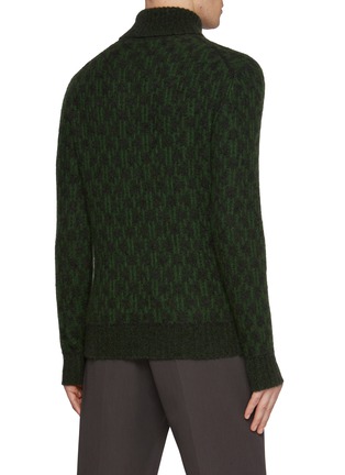 Back View - Click To Enlarge - PIACENZA 1733 - Turtleneck Ikat Pointe Cashmere Silk Blend Sweater
