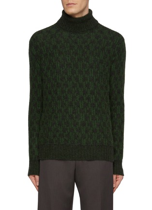 Main View - Click To Enlarge - PIACENZA 1733 - Turtleneck Ikat Pointe Cashmere Silk Blend Sweater