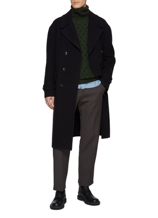 Figure View - Click To Enlarge - PIACENZA 1733 - Turtleneck Ikat Pointe Cashmere Silk Blend Sweater