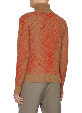 Back View - Click To Enlarge - PIACENZA 1733 - Contrast Turtleneck Virgin Wool Sweater