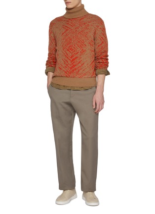 Figure View - Click To Enlarge - PIACENZA 1733 - Contrast Turtleneck Virgin Wool Sweater