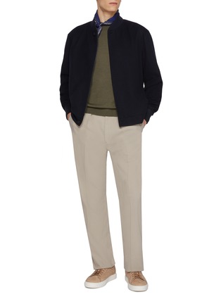 Figure View - Click To Enlarge - PIACENZA 1733 - Raglan Sleeves Wool Silk Cashmere Sweater