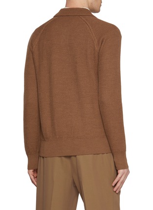 Back View - Click To Enlarge - PIACENZA 1733 - Raglan Sleeves Virgin Wool Overshirt
