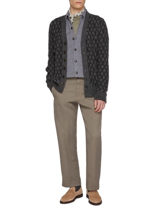 Figure View - Click To Enlarge - PIACENZA 1733 - Contrast Edges Cashmere Silk Blend Cardigan