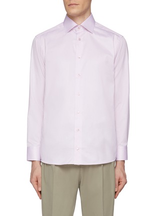 Main View - Click To Enlarge - ETON  - Cutaway Collar  Fine Striped Twill Shirt