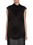 Main View - Click To Enlarge - BALMAIN - Drapped Collar Vichy Crepe Blouse