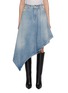 Main View - Click To Enlarge - BALMAIN - Asymmetric Denim Mid Length Skirt