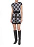 Figure View - Click To Enlarge - BALMAIN - Buttoned Vichy Tweed Short Dress