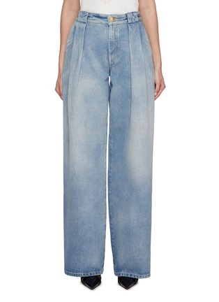 Main View - Click To Enlarge - BALMAIN - Pleated Wide Leg Jeans