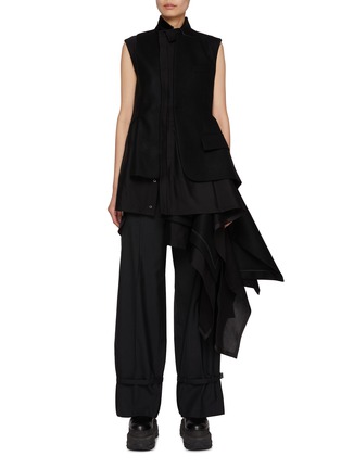 Main View - Click To Enlarge - SACAI - Asymmetrical Hem Vest