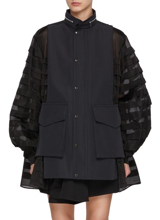Main View - Click To Enlarge - SACAI - Tiered Organza Blouson Jacket