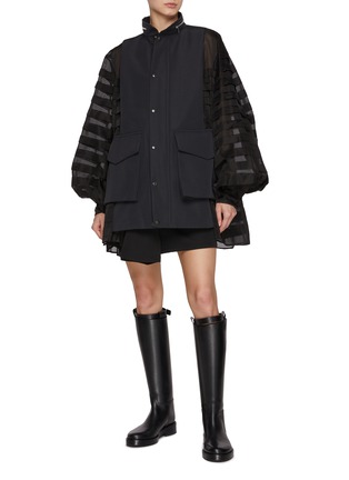 Figure View - Click To Enlarge - SACAI - Tiered Organza Blouson Jacket
