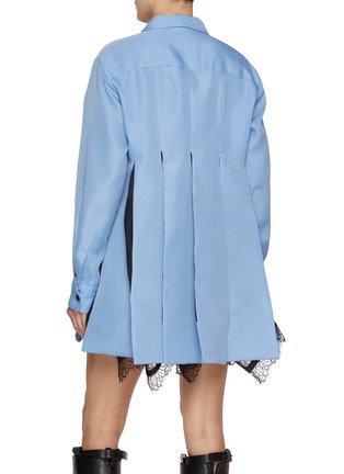 Back View - Click To Enlarge - SACAI - Chest Pocket Lace Insert Shirt Dress