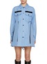 Main View - Click To Enlarge - SACAI - Chest Pocket Lace Insert Shirt Dress