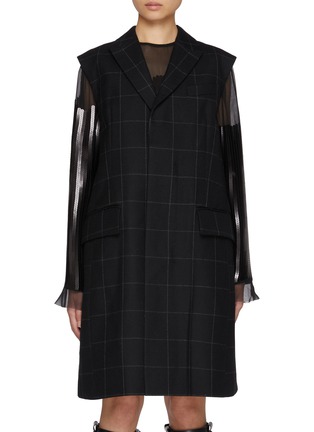 Main View - Click To Enlarge - SACAI - Hybrid Long Wool Puffer Vest