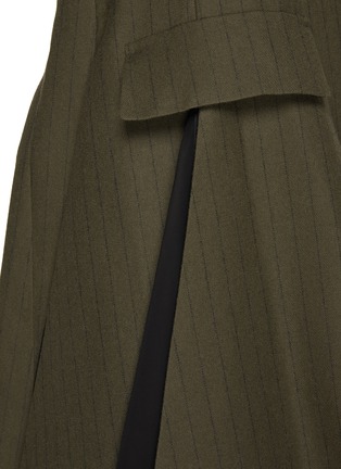  - SACAI - Chalk Stripe Multi-slit Single Breasted Wool Coat