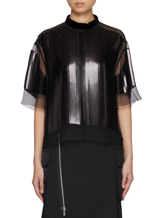 Main View - Click To Enlarge - SACAI - Sequin Chiffon Top