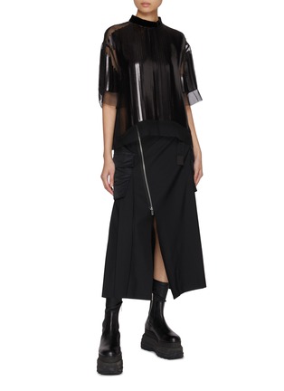 Figure View - Click To Enlarge - SACAI - Sequin Chiffon Top