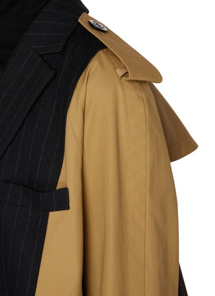  - SACAI - Chalk Stripe Hybrid Wool Trench Coat