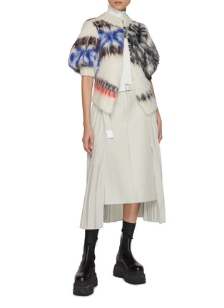 Figure View - Click To Enlarge - SACAI - Side Pleated Wool Midi Skirt