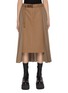 Main View - Click To Enlarge - SACAI - Side Pleated Wool Midi Skirt