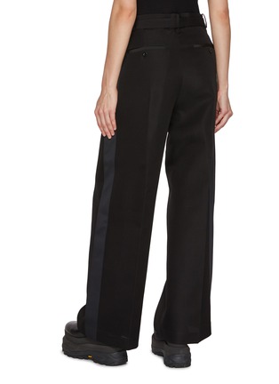 Back View - Click To Enlarge - SACAI - Belted Wide Leg Silk Cotton Trousers