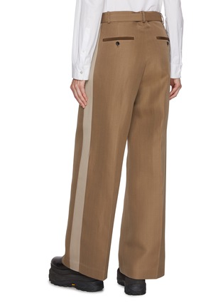 Back View - Click To Enlarge - SACAI - Belted Wide Leg Silk Cotton Trousers