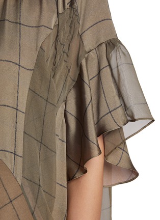  - SACAI - Windowpane Flowy Satin Dress