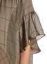  - SACAI - Windowpane Flowy Satin Dress