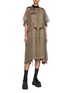 Figure View - Click To Enlarge - SACAI - Windowpane Flowy Satin Dress