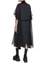 Back View - Click To Enlarge - SACAI - Windowpane Flowy Dress
