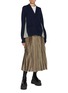 Figure View - Click To Enlarge - SACAI - Pindowpane Pleated Midi Skirt