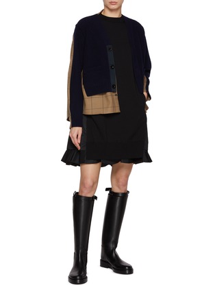 Figure View - Click To Enlarge - SACAI - Two Toned Hybrid Cardigan Blazer
