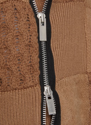  - SACAI - Patchwork Zip Up Knit Cardigan