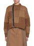 Main View - Click To Enlarge - SACAI - Patchwork Zip Up Knit Cardigan