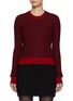 Main View - Click To Enlarge - BARRIE - Tweed Effect Stripe Cardigan