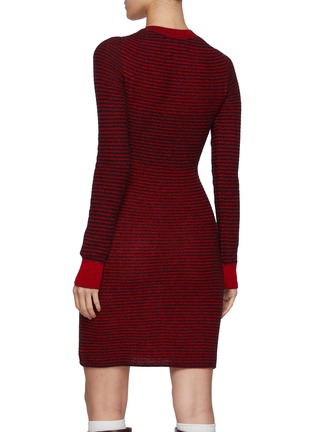 Back View - Click To Enlarge - BARRIE - Tweed Effect Stripe Mini Dress