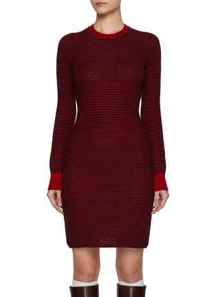 Main View - Click To Enlarge - BARRIE - Tweed Effect Stripe Mini Dress