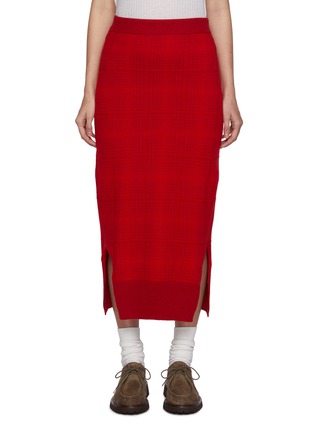 Main View - Click To Enlarge - BARRIE - Timeless Checked Midi Skirt