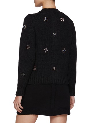 Back View - Click To Enlarge - BARRIE - Embroidered Flowers Chunky Cardigan