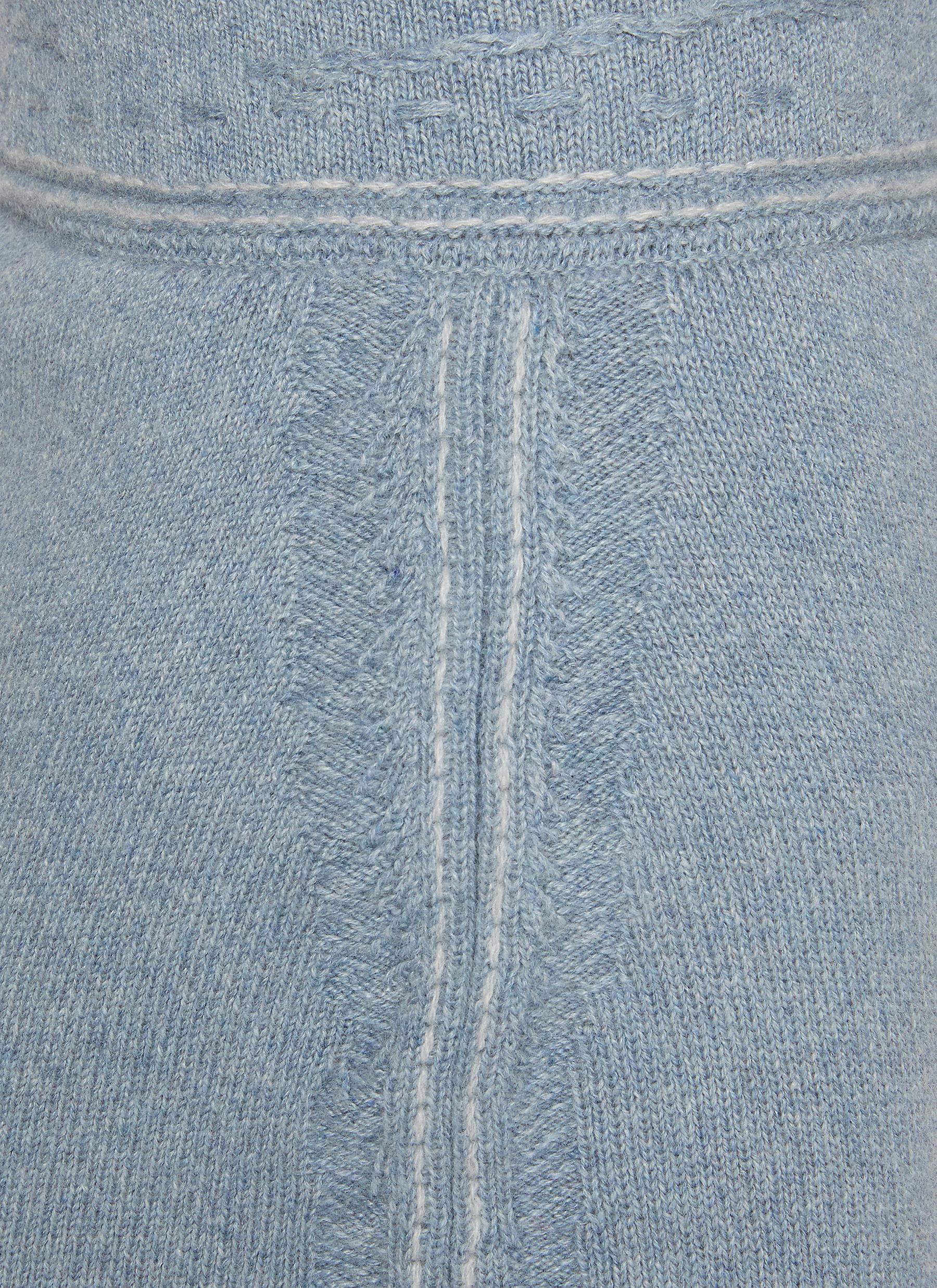 Cashmere Cotton Mini Denim Skirt - Thumbnail 4