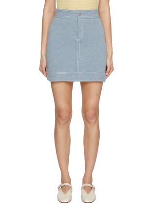 Main View - Click To Enlarge - BARRIE - Cashmere Cotton Mini Denim Skirt